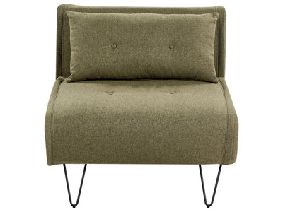 Beliani Glam Sofa Bed VESTFOLD Olive Green