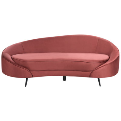 Beliani Glam Velvet Sofa Red SAVAR