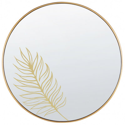 Beliani Glam Wall Mirror 57 cm Gold SAUVIE