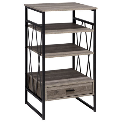 Beliani Industrial 3 Tier Bookcase Taupe KEENE