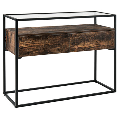 Beliani Industrial Console Table MAUK Dark Brown