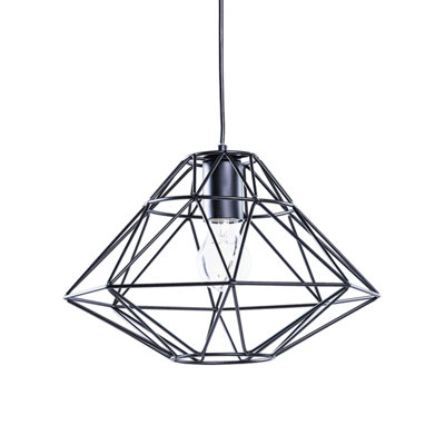 Beliani Industrial Pendant Lamp GUAM Metal Black