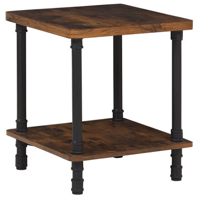 Beliani Industrial Side Table VERIL Dark Brown
