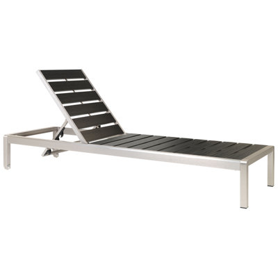 Beliani Industrial Sun Lounger Metal Black NARDO