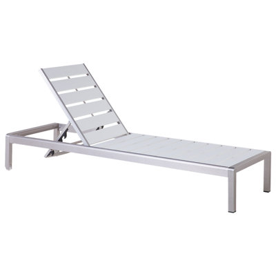 Beliani Industrial Sun Lounger Metal White NARDO