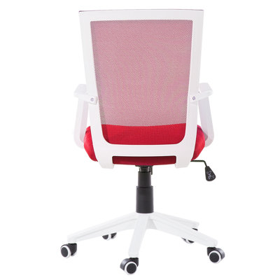 Beliani Minimalist Desk Chair Red RELIEF - Low Back Minimalist Desk Chair