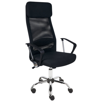 Beliani Minimalist Office Chair Black PIONEER II