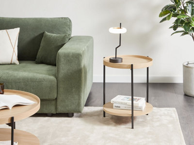 Beliani Minimalist Side Table LANDER Light Brown