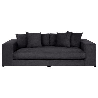 Beliani Modern 3 Seater Sofa Black GLORVIKA