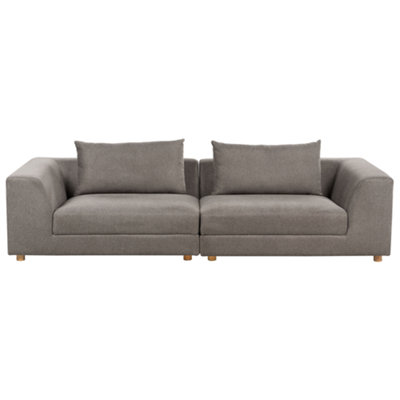 Beliani Modern 3 Seater Sofa Brown LERMON