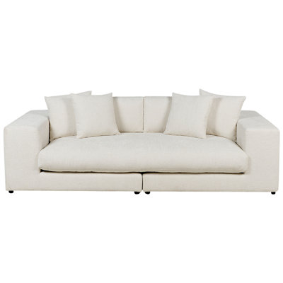 Beliani Modern 3 Seater Sofa White GLORVIKA