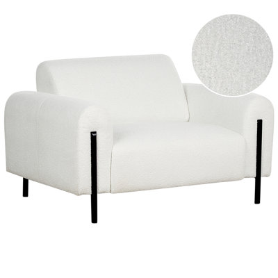 Beliani Modern Armchair ASKIM Boucle White