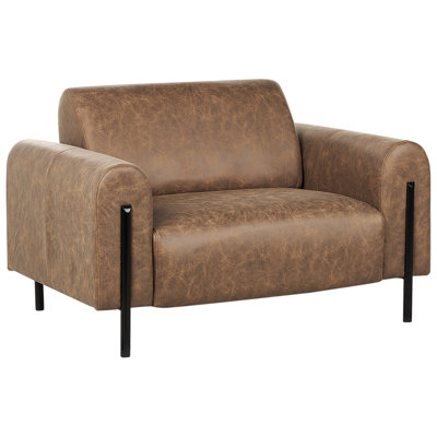 Beliani Modern Armchair Brown ASKIM