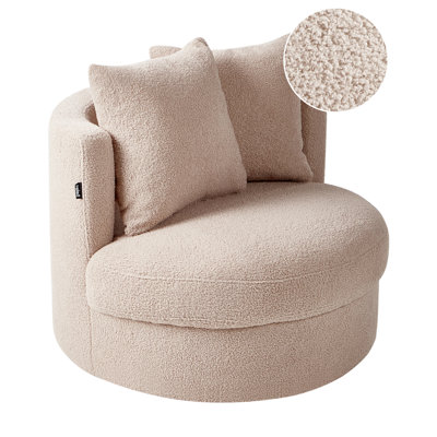 Beliani Modern Armchair DALBY Boucle Beige