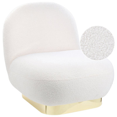 Beliani Modern Armchair LOVIISA Boucle White