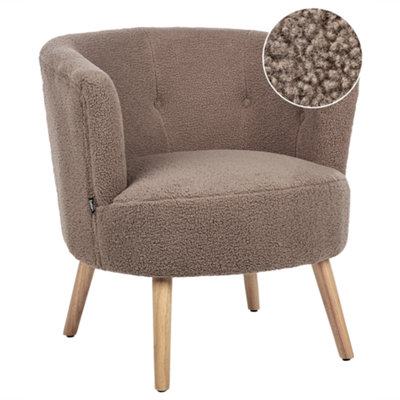 Beliani Modern Armchair ODENZEN Boucle Brown