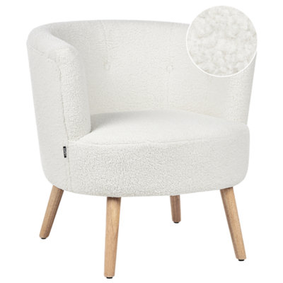 Beliani Modern Armchair ODENZEN Boucle White
