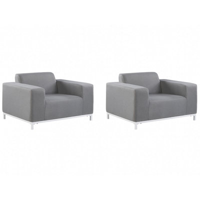 Beliani Modern Armchair ROVIGO Fabric Grey