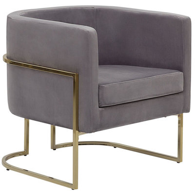 Beliani Modern Armchair SIRKKA Velvet Grey