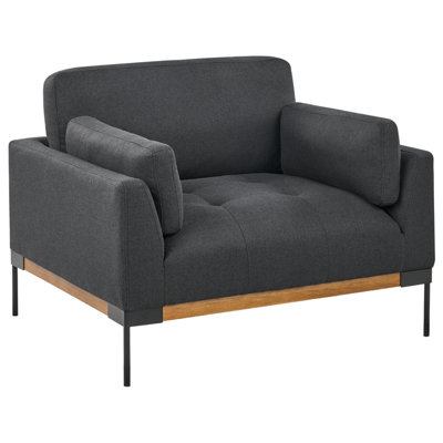 Beliani Modern Armchair SKAVEN Fabric Black