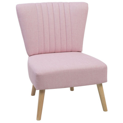 Beliani Modern Armchair VAASA Fabric Pink