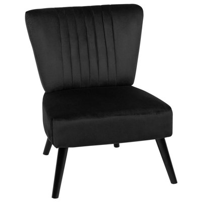 Beliani Modern Armchair VAASA Velvet Black