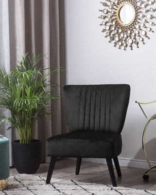 Beliani Modern Armchair VAASA Velvet Black