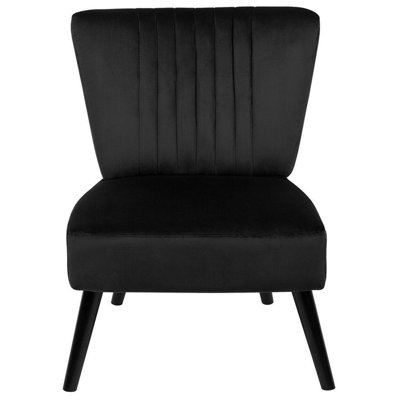 Beliani Modern Armchair VAASA Velvet Black
