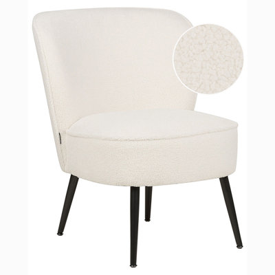 Beliani Modern Armchair VOSS Boucle White