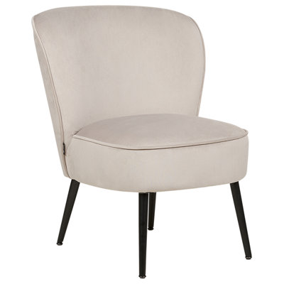 Beliani Modern Armchair VOSS Velvet Taupe