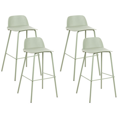 Beliani Modern Bar Chair Light Green MORA