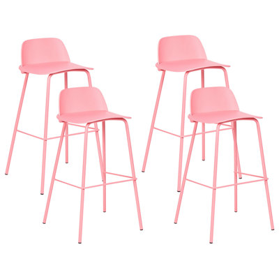 Beliani Modern Bar Chair Pastel Pink MORA