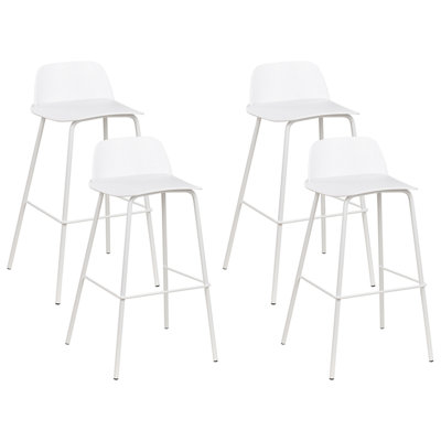 Beliani Modern Bar Chair White MORA