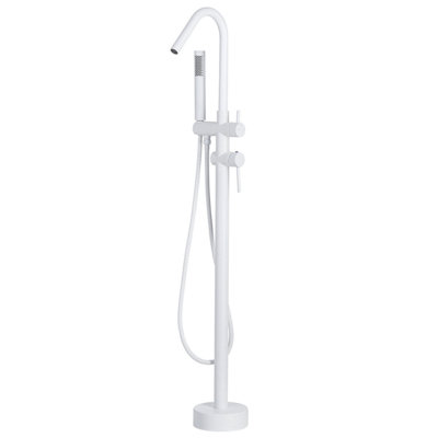 Beliani Modern Bathtub Faucet VICTORIA White