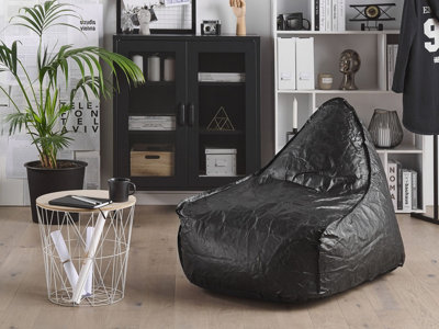 Beliani Modern Bean Bag Black DROP DIY at B Q