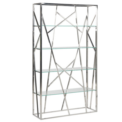 Beliani Modern Bookcase Silver HOXIE