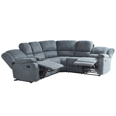 Beliani Modern Corner Sofa ROKKE Grey Fabric