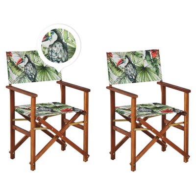 Beliani Modern Garden Chair CINE Wood Green