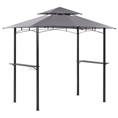 Beliani Modern Gazebo 240 x 148 cm Grey NARO