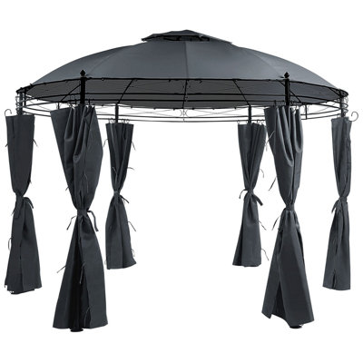 Beliani Modern Gazebo Graphite Grey SAFARA