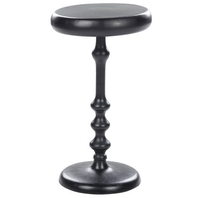 Beliani Modern Metal Side Table Black ATAPO