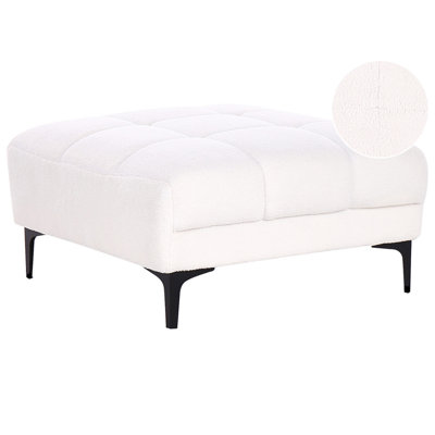 Beliani Modern Ottoman ALNES Boucle White