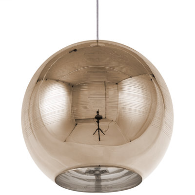 Beliani Modern Pendant Lamp ASARO Glass Gold