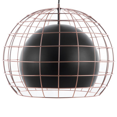 Beliani Modern Pendant Lamp LIRI Metal Black