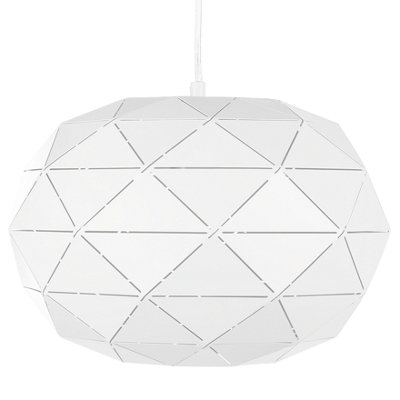 Beliani Modern Pendant Lamp REWA Metal White