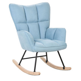 Beliani Modern Rocking Chair Blue OULU