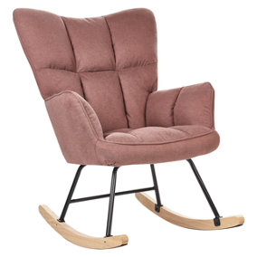 Beliani Modern Rocking Chair Pink OULU
