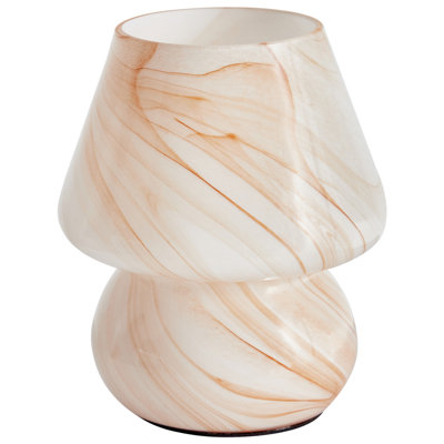 Beliani Modern Table Lamp LOBO Glass Beige