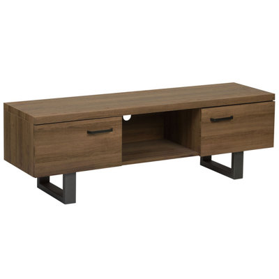 Beliani Modern TV Stand Dark Wood TIMBER