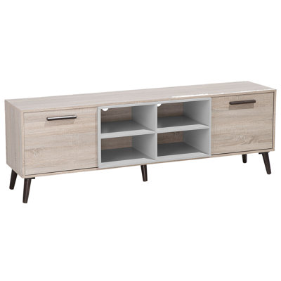 Beliani Modern TV Stand Light Wood ALLOA